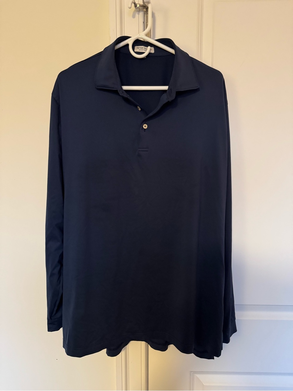Peter Millar - Men’s Navy Long Sleeve Performance Polo - Men’s Large